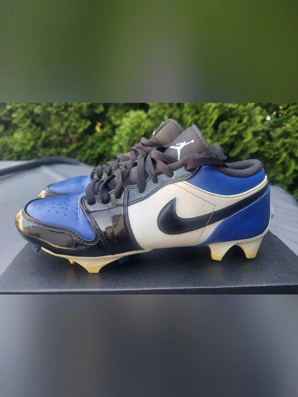 Air Jordan 1 Low TD Men’s Athletic Cleats in Blue, Black & White